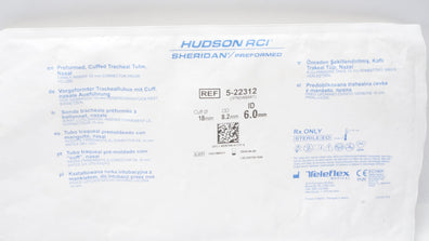 Teleflex 5-22312 Hudson RCI Cuffed Tracheal Tube, Nasal 18 x 8.2OD x 6.0IDmm (x)